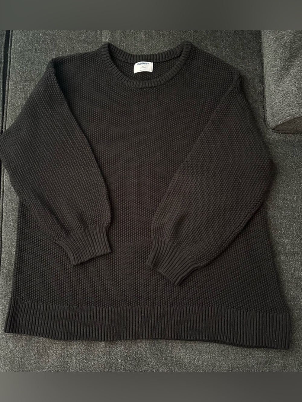 Old Navy Black Women's Seed Stitch Crewneck Sweater
